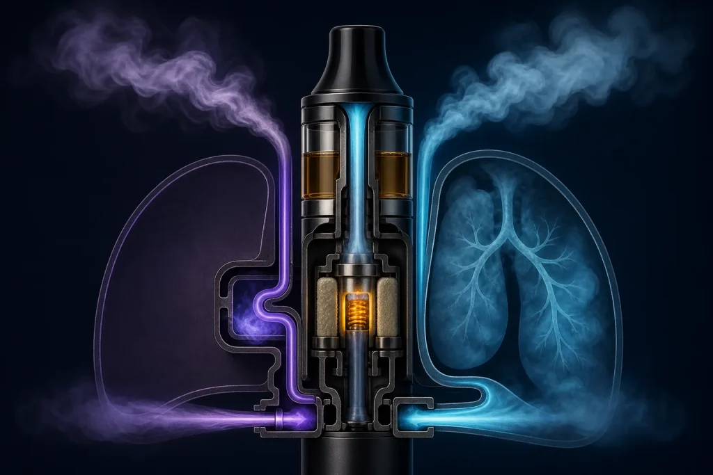 MTL vs DTL vape airflow and draw style comparison