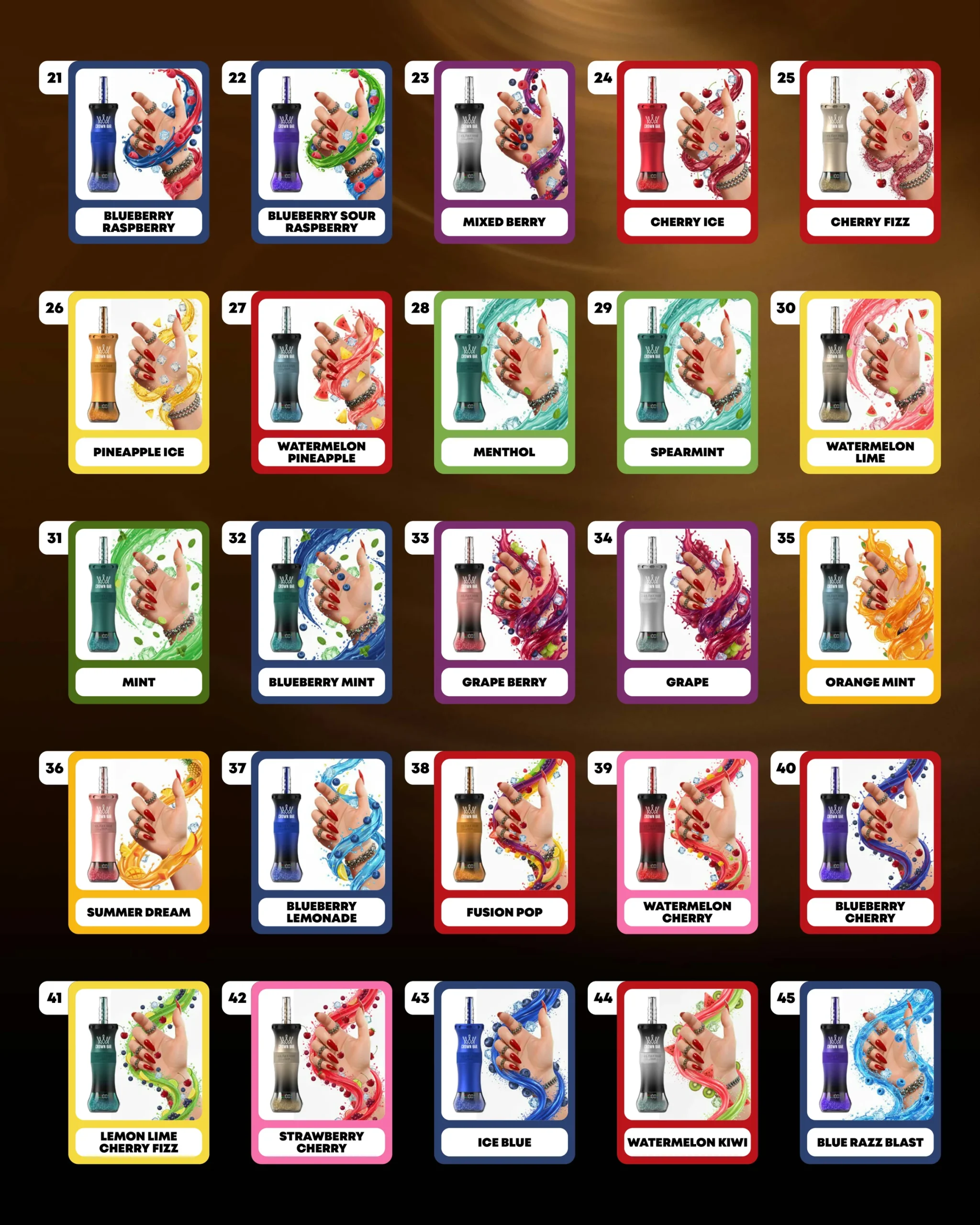 Al Fakher E-Hose X 60000 vape flavor chart