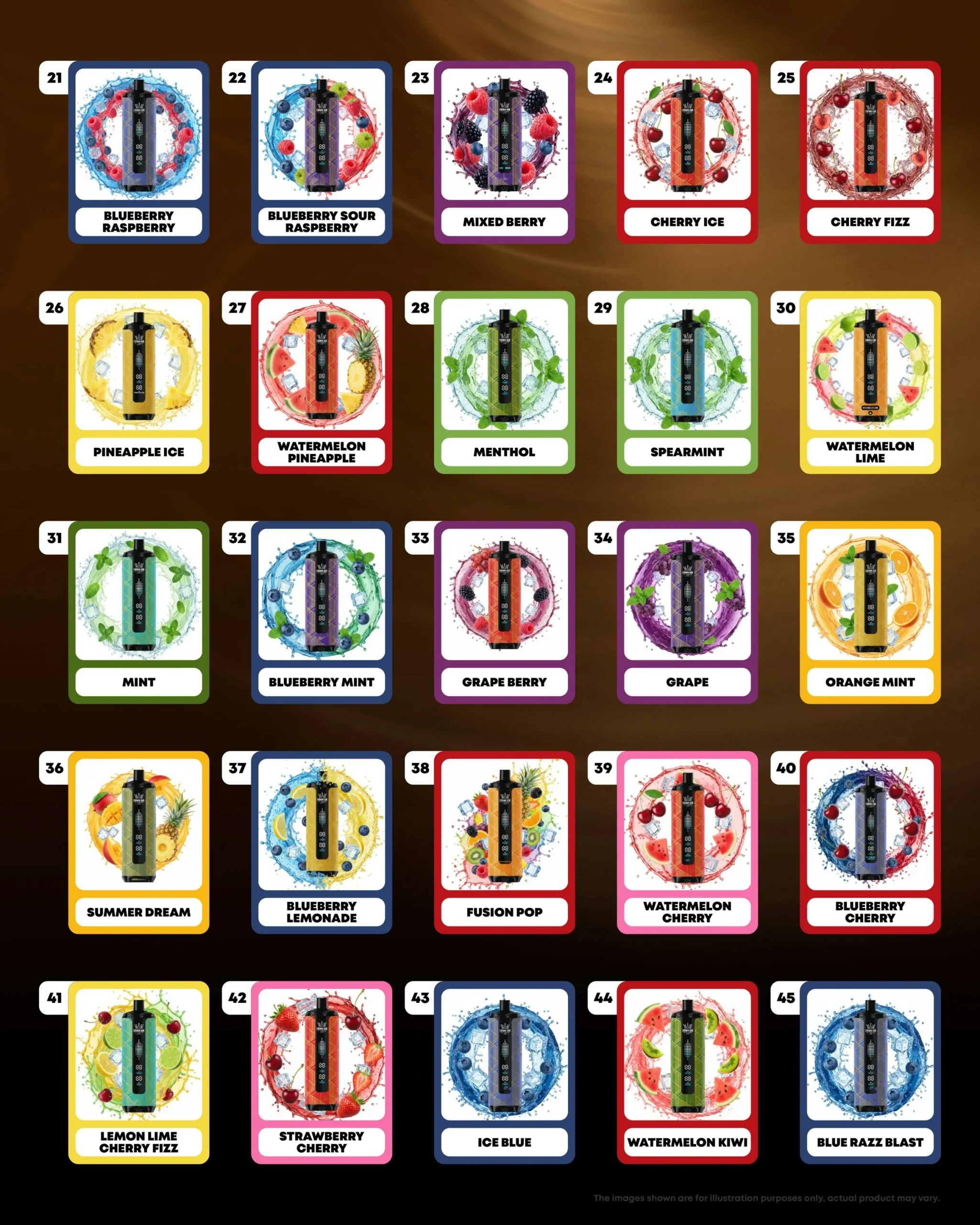 Al Fakher Mega Max 40000 vape flavor chart
