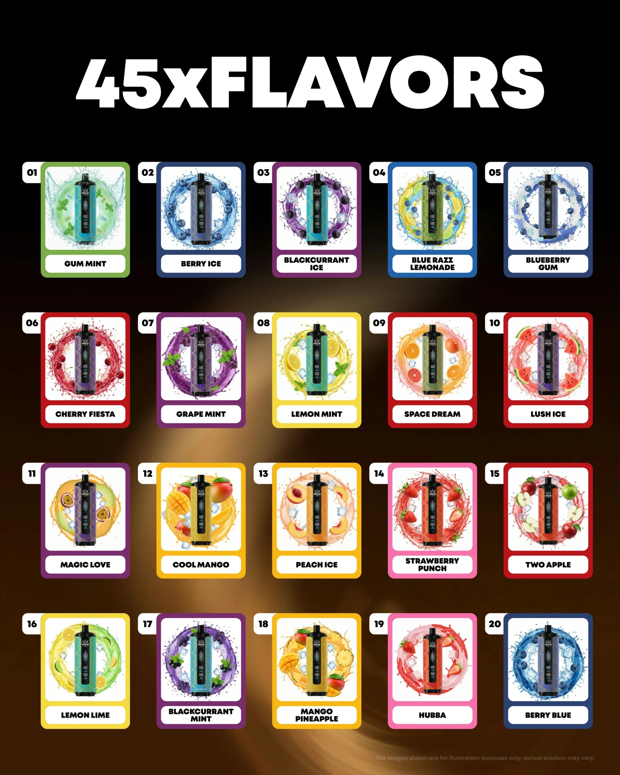 Al Fakher Mega Max 40000 vape flavor selection
