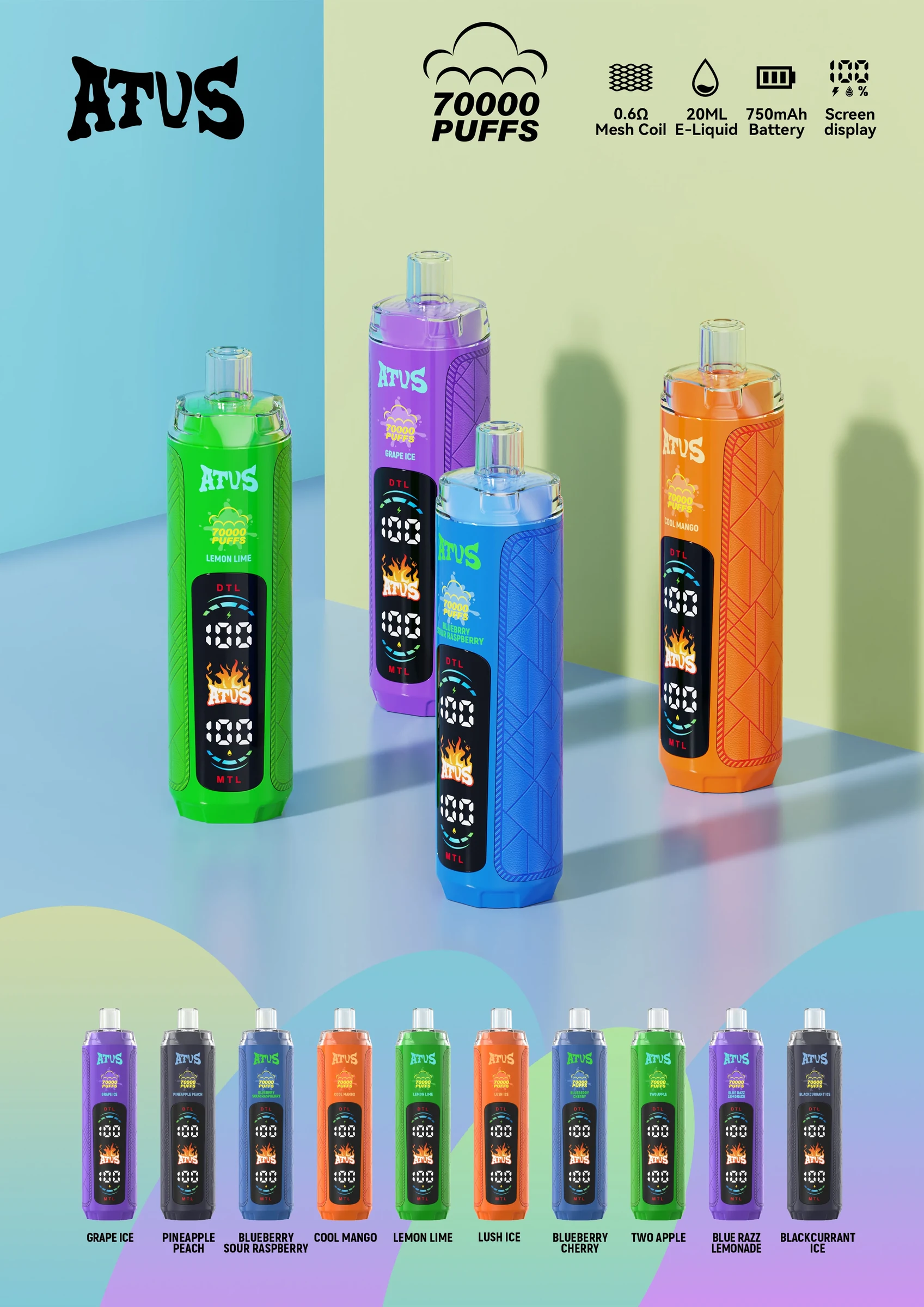 ATVS 70K ten flavour selection