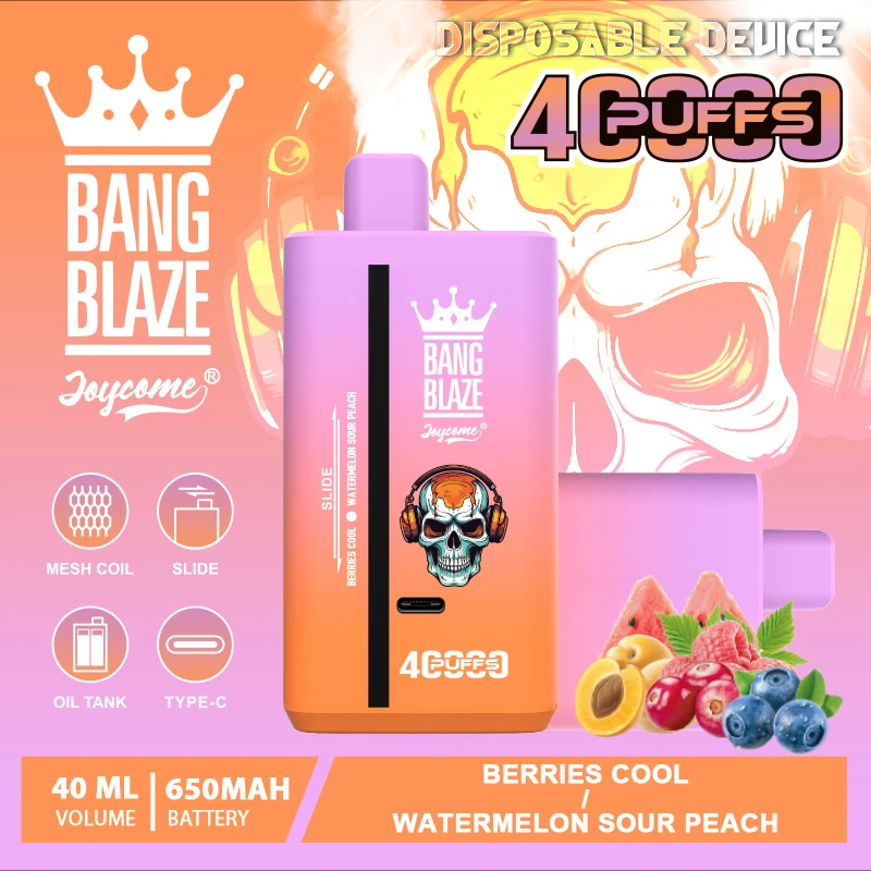 Bang Blaze 40K Berries Cool Watermelon Sour Peach flavor