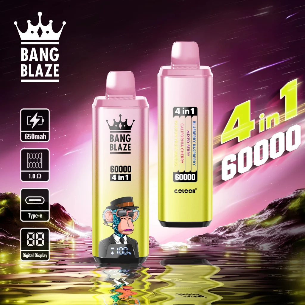 bang blaze 60k Blueberry Raspberry Mixed Berry California Cherry Passion Fruit Mango flavor
