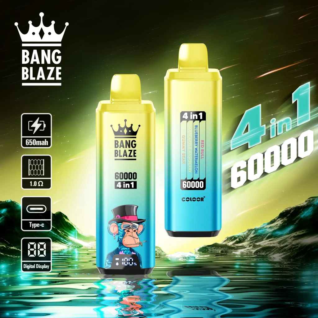bang blaze 60k Energy Drink Blueberry Watermelon Sour Apple Raspberry Gummy Bear flavor