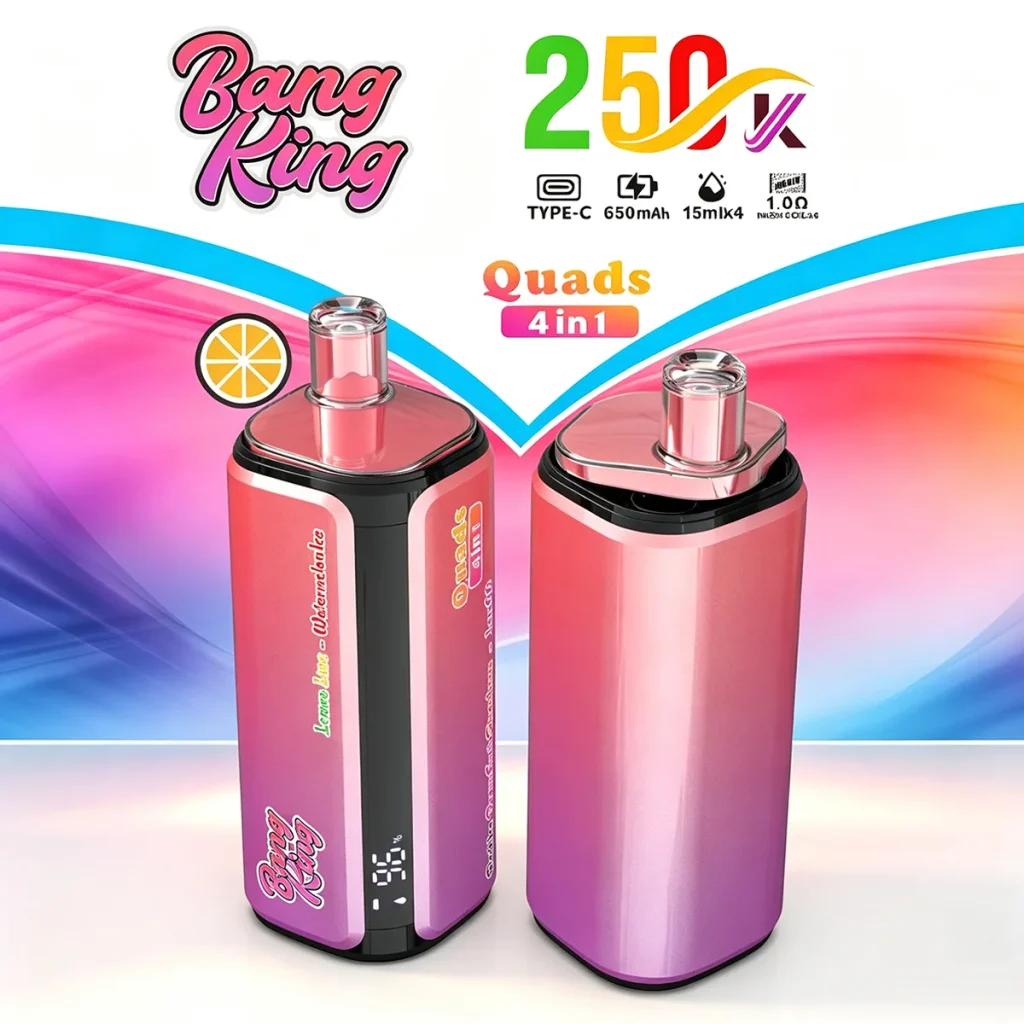 Bang King 250K 4 in 1 Lemon Lime Watermelon Ice Black Ice Dragon Fruit Strawberry Love66 flavor