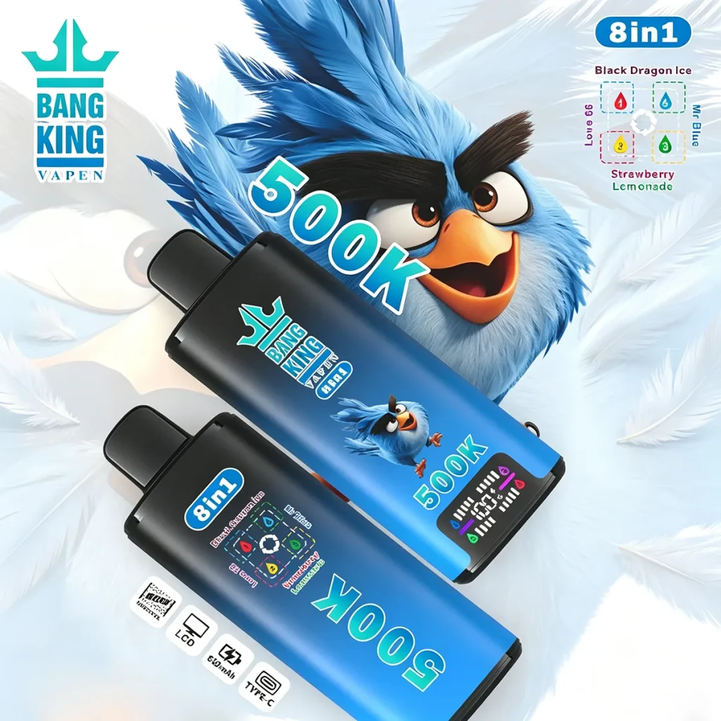 Bang King 500K 8 in 1 Black Dragon Ice Love66 Mr Blue Strawberry Lemonade flavor