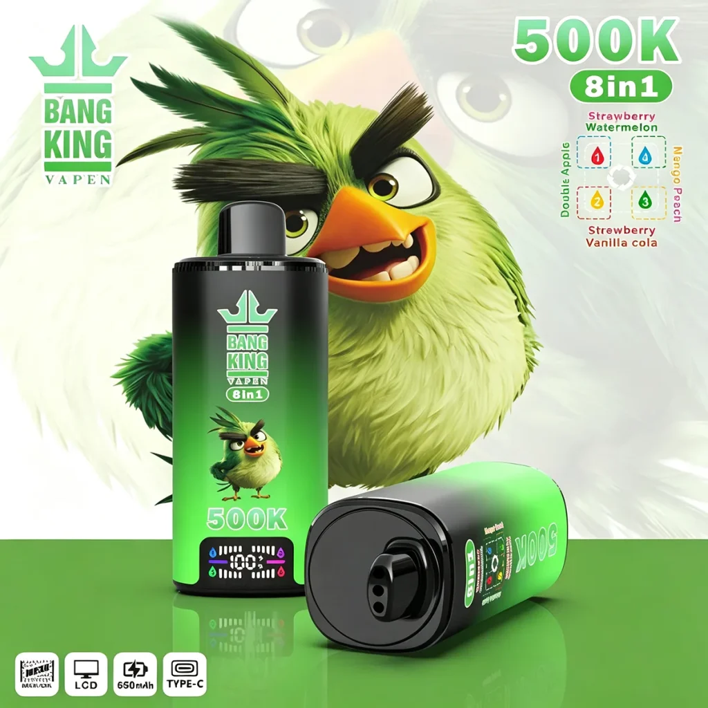 Bang King 500K 8 in 1 Double Apple Mango Peach Strawberry Watermelon Strawberry Vanilla Cola flavor