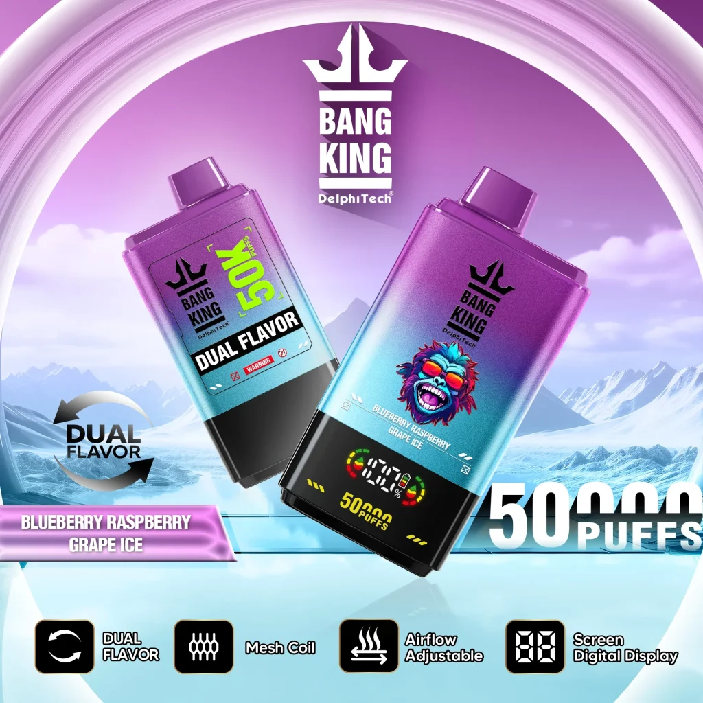 Bang King 50K Blueberry Raspberry Grape Ice flavor