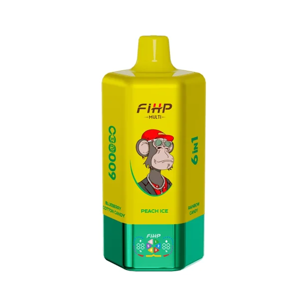Peach Ice FIHP 600K 6 in 1 disposable vape