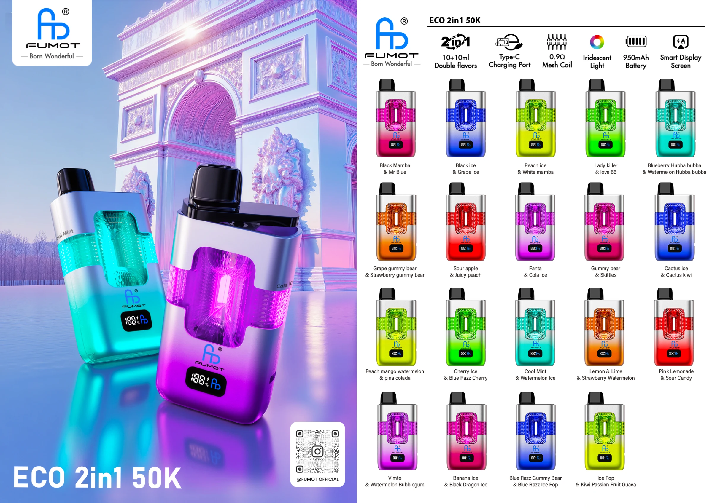 Fumot ECO 2 in 1 50000 disposable vape product image