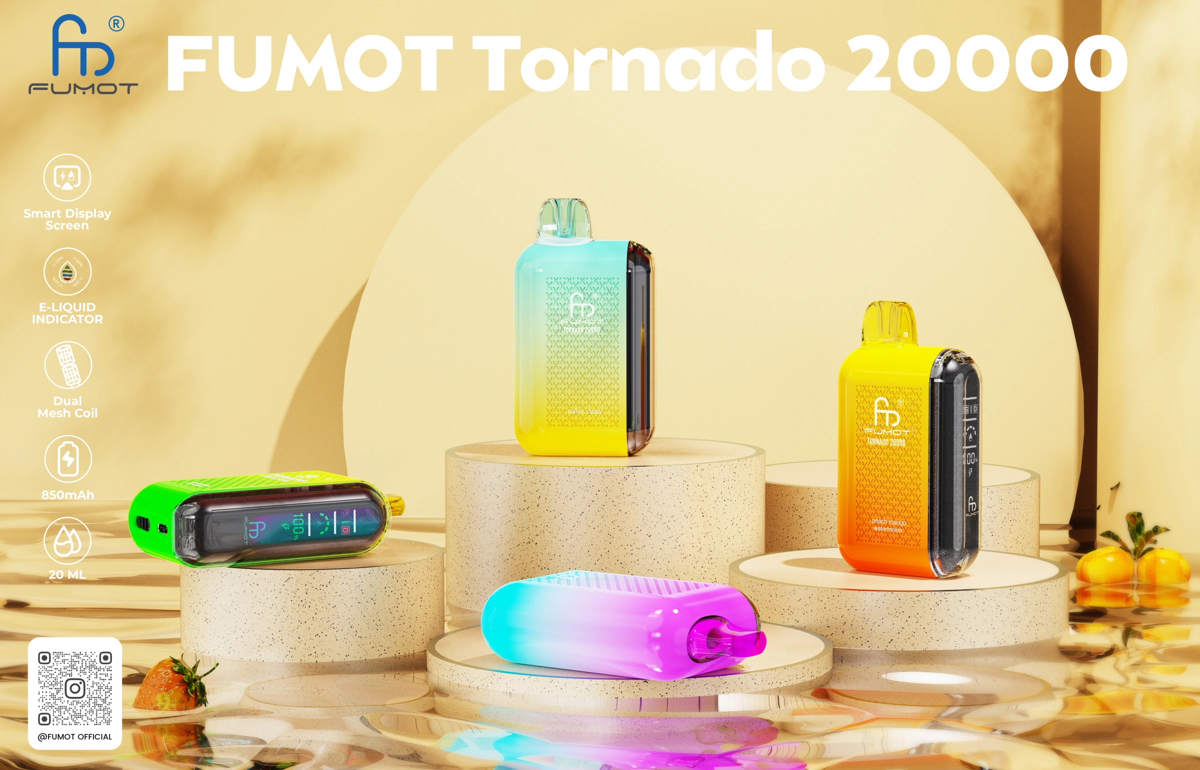 fumot tornado 20000 disposable vape promotional image