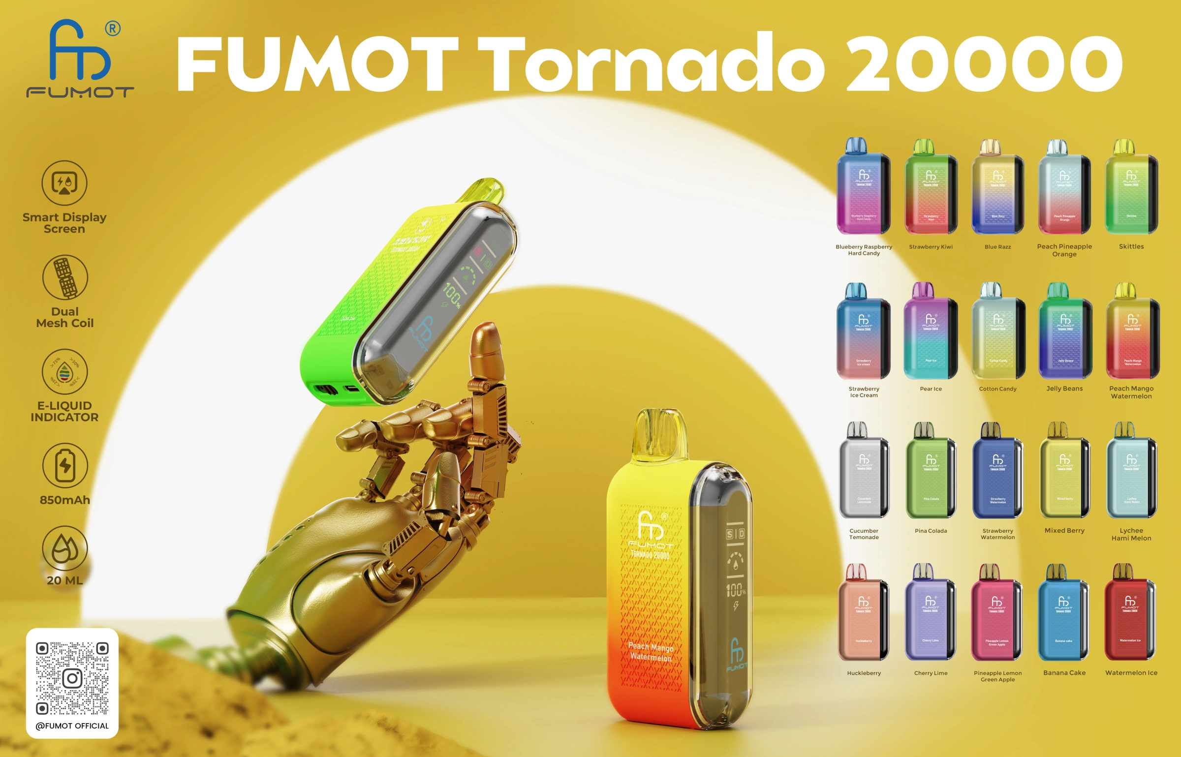 fumot tornado 20000 disposable vape promotional image