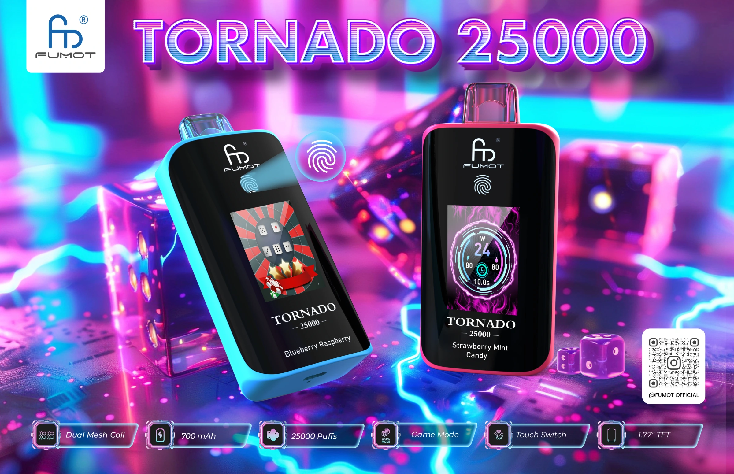 fumot tornado 25000 disposable vape promotional image