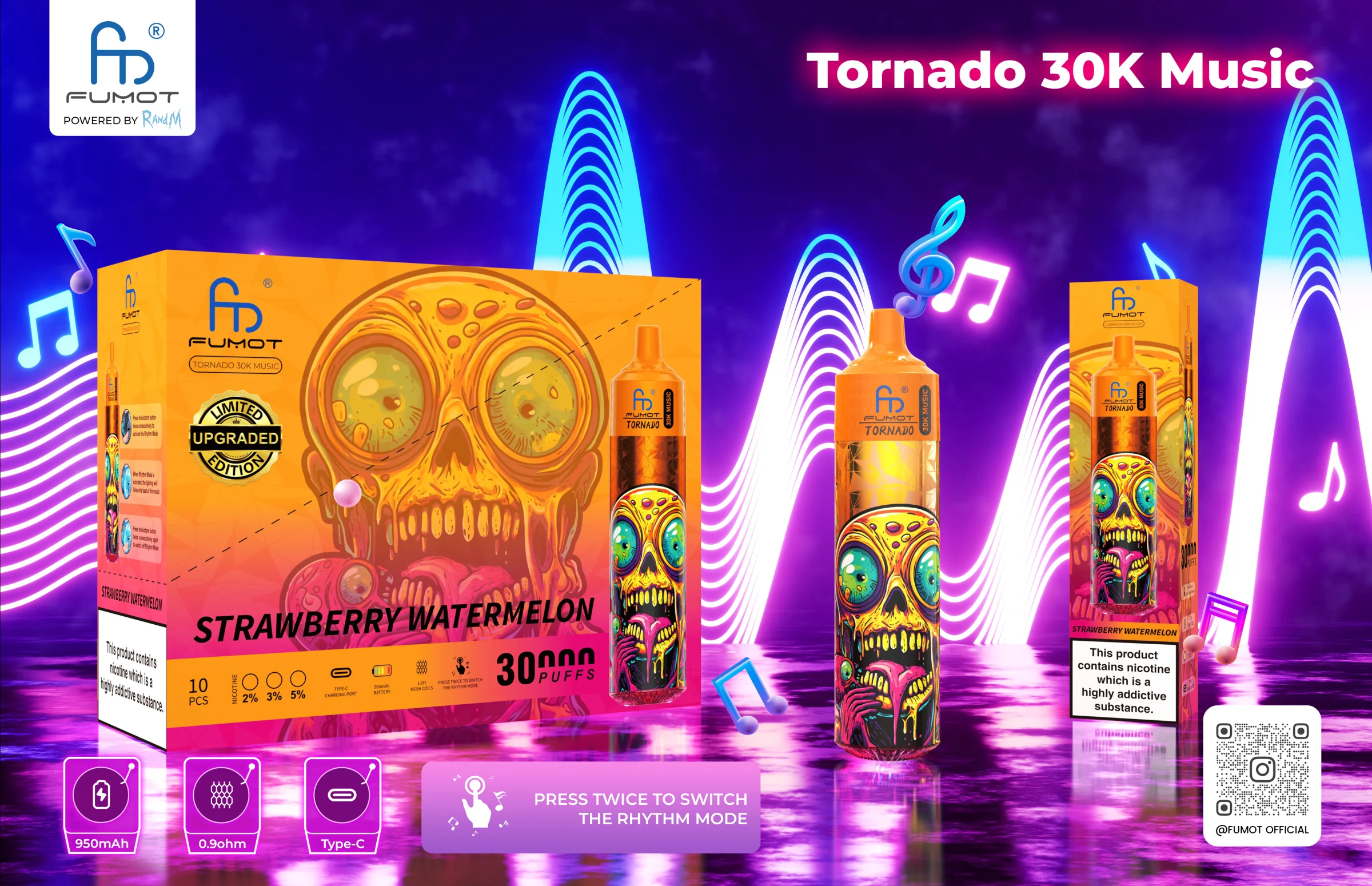 Fumot Tornado 30000 Music disposable vape product image