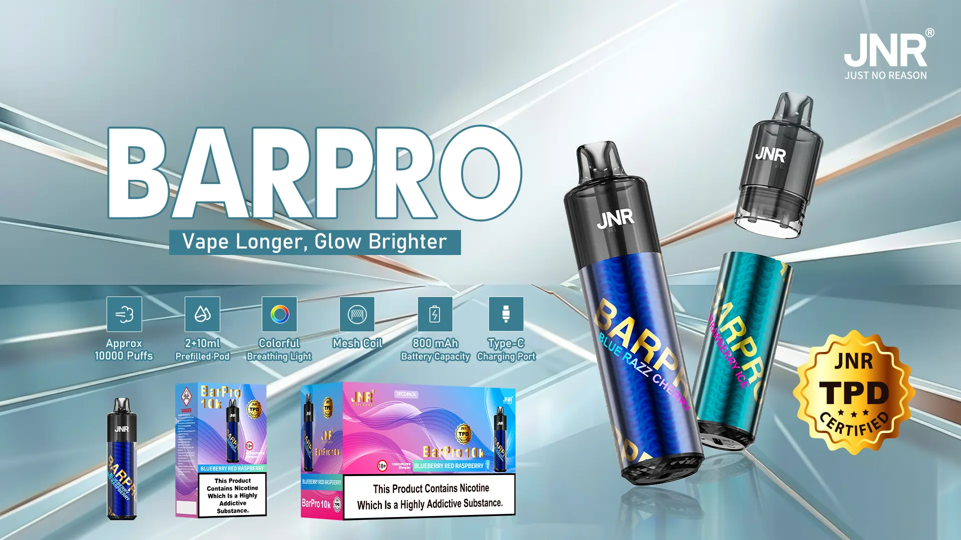 JNR Bar Pro 10000 disposable vape promotional image