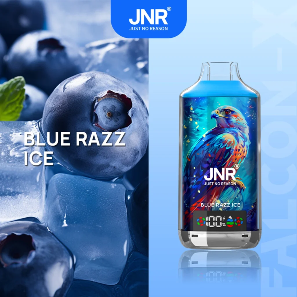 jnr falcon x 18k Blue Razz Ice flavor