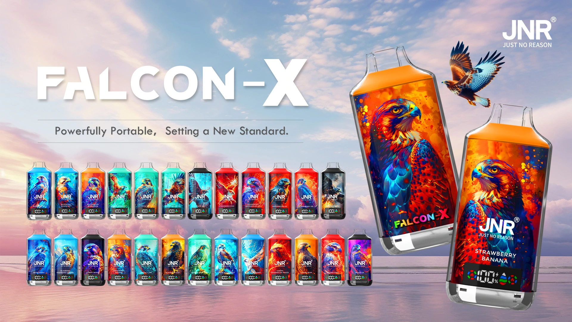 jnr falcon x 18k disposable vape promotional image