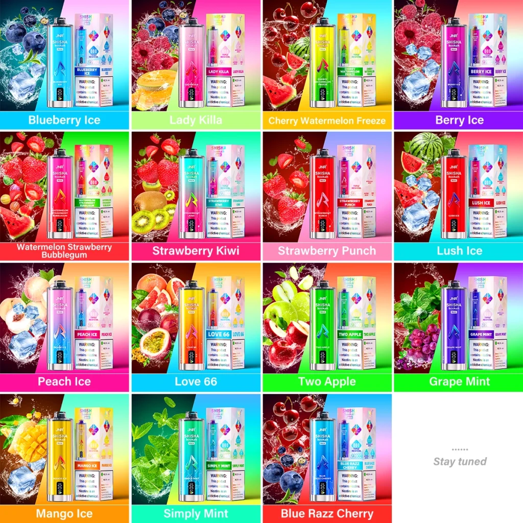 JNR Shisha Hookah Max 22000 vape flavor selection