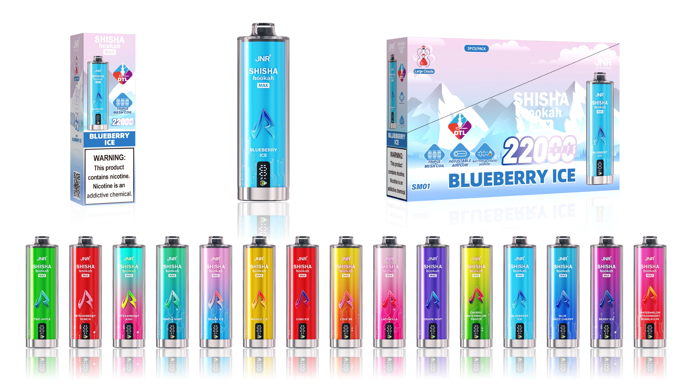 JNR Shisha Hookah Max 22000 disposable vape promotional image