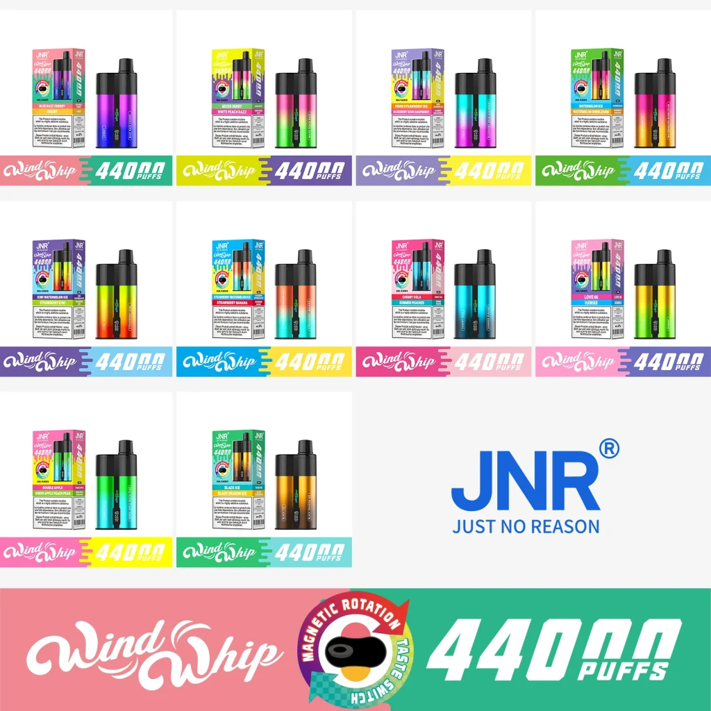 JNR Wind Whip 44000 vape flavor selection