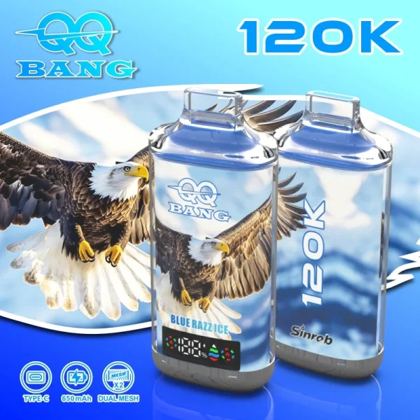 QQ Bang 120K Blue Razz Ice flavor
