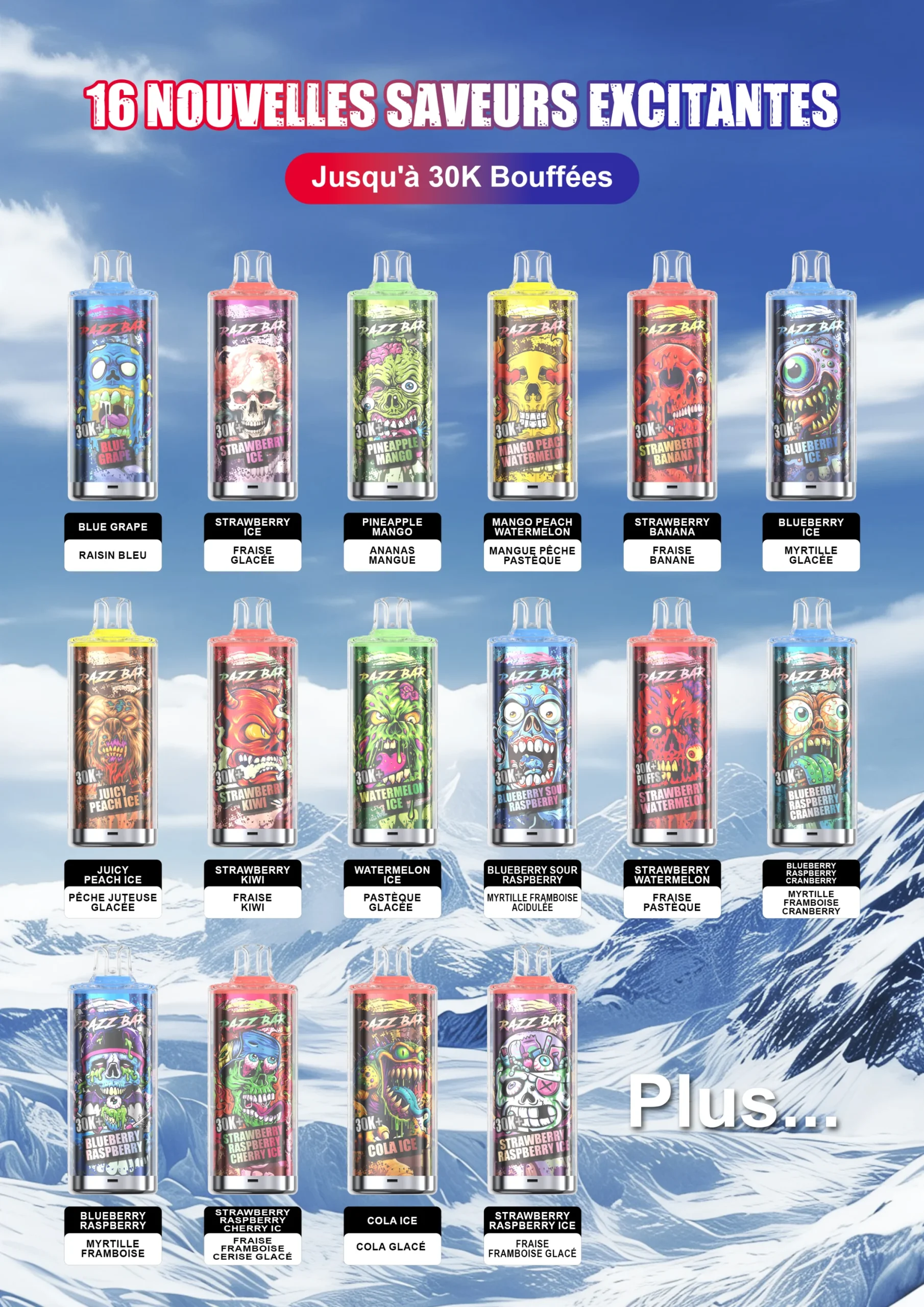 30k razz bar vape flavor selection