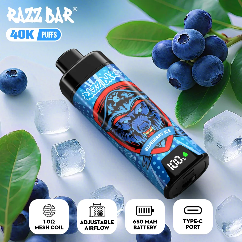 Razz Bar vape blueberry ice poster