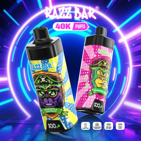 Razz Bar vape pineapple coconut strawberry kiwi dual device poster