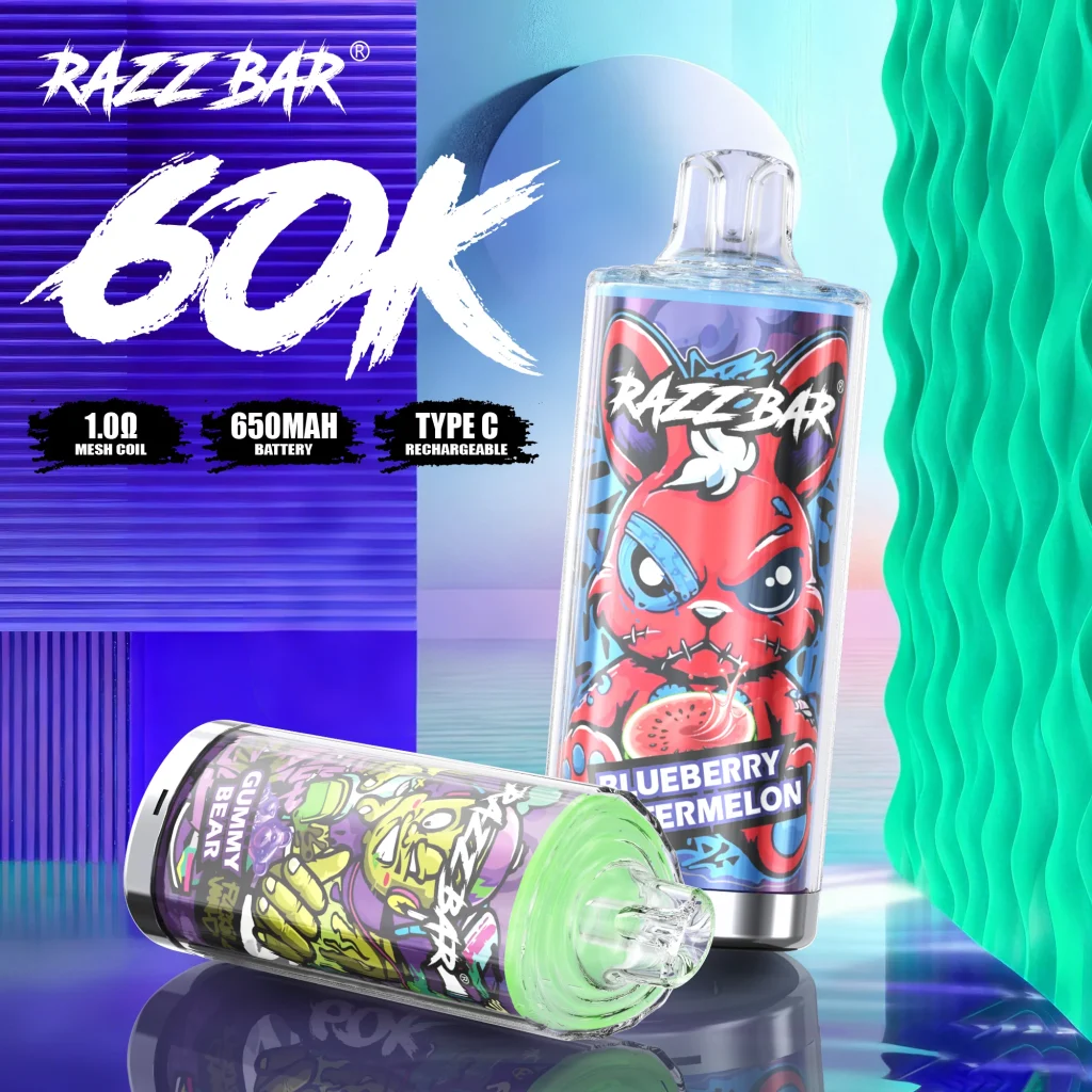 60k razz bar blueberry watermelon gummy bear poster
