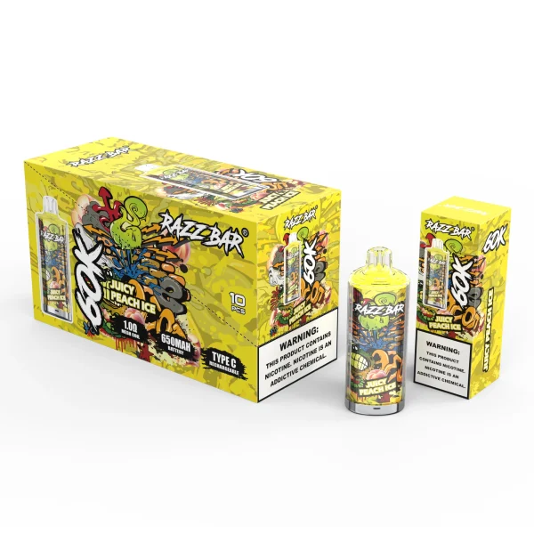 Razz Bar vape juicy peach ice packaging set