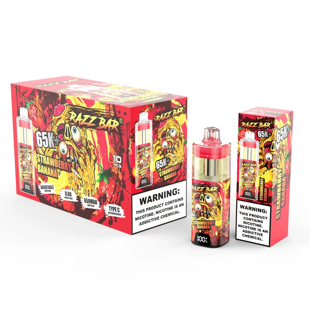 razz bar 65000 strawberry banana packaging set