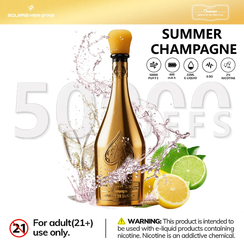 Solaris Armand de Brignac Champagne Vape 50000 Summer Champagne flavor