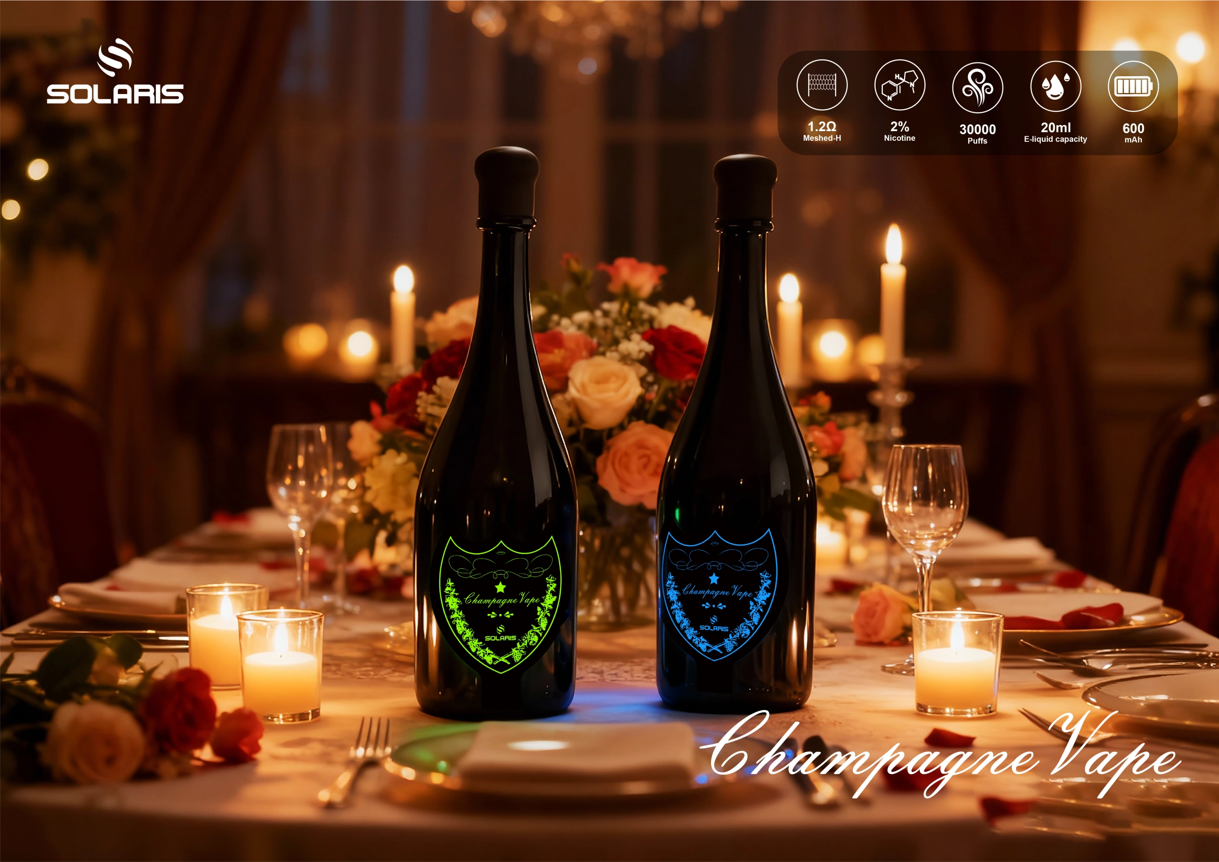 Solaris Champagne Vape 30000 disposable vape promotional image