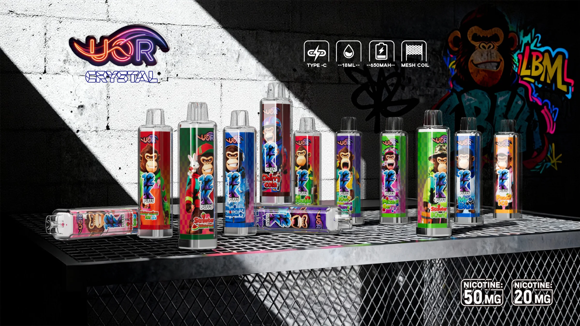 UOR Crystal 12K disposable vape promotional image