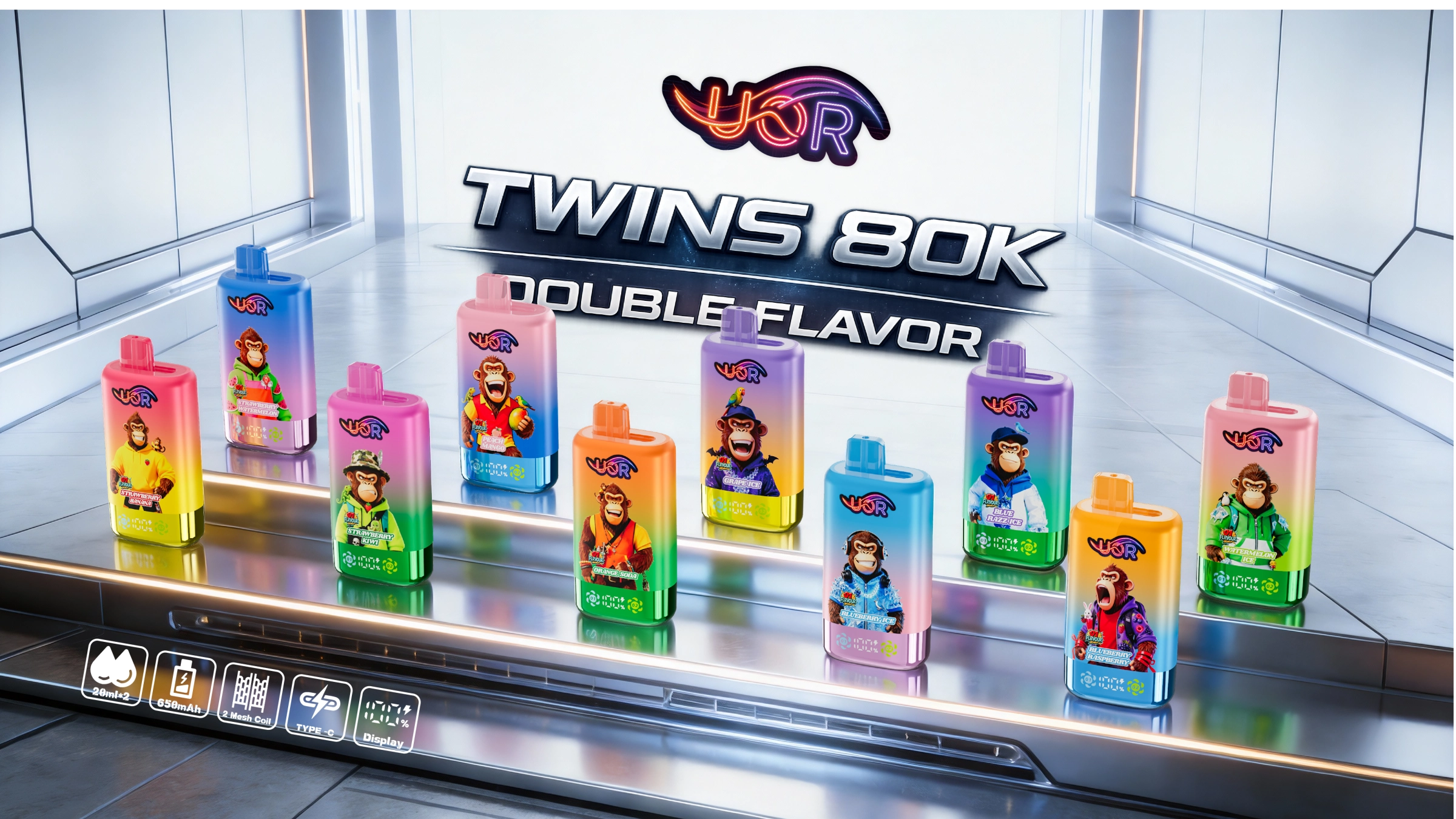 UOR Twins 80K disposable vape promotional image