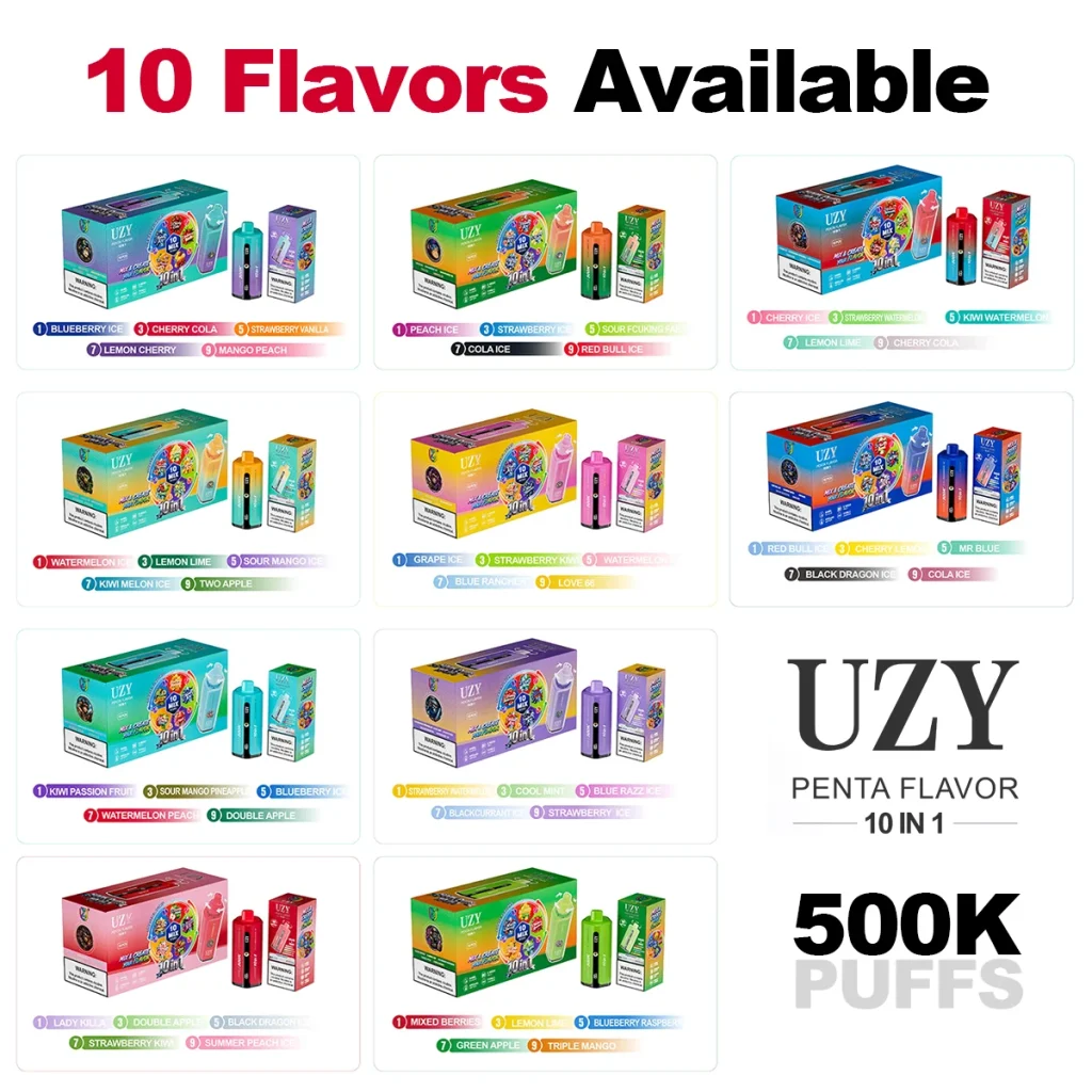UZY 10 in 1 500K flavor configurations chart