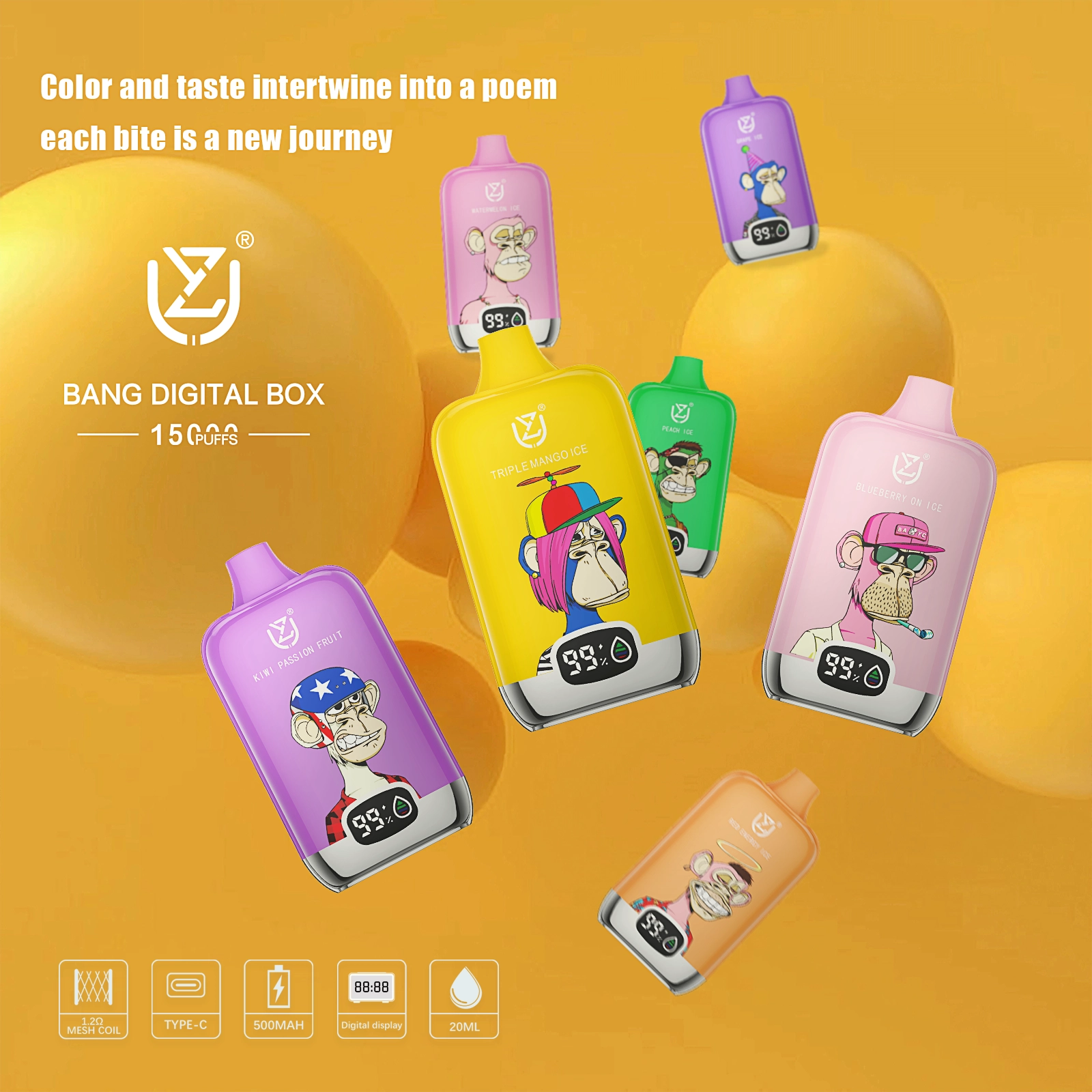 UZY Bang Digital 15000 disposable vape product image