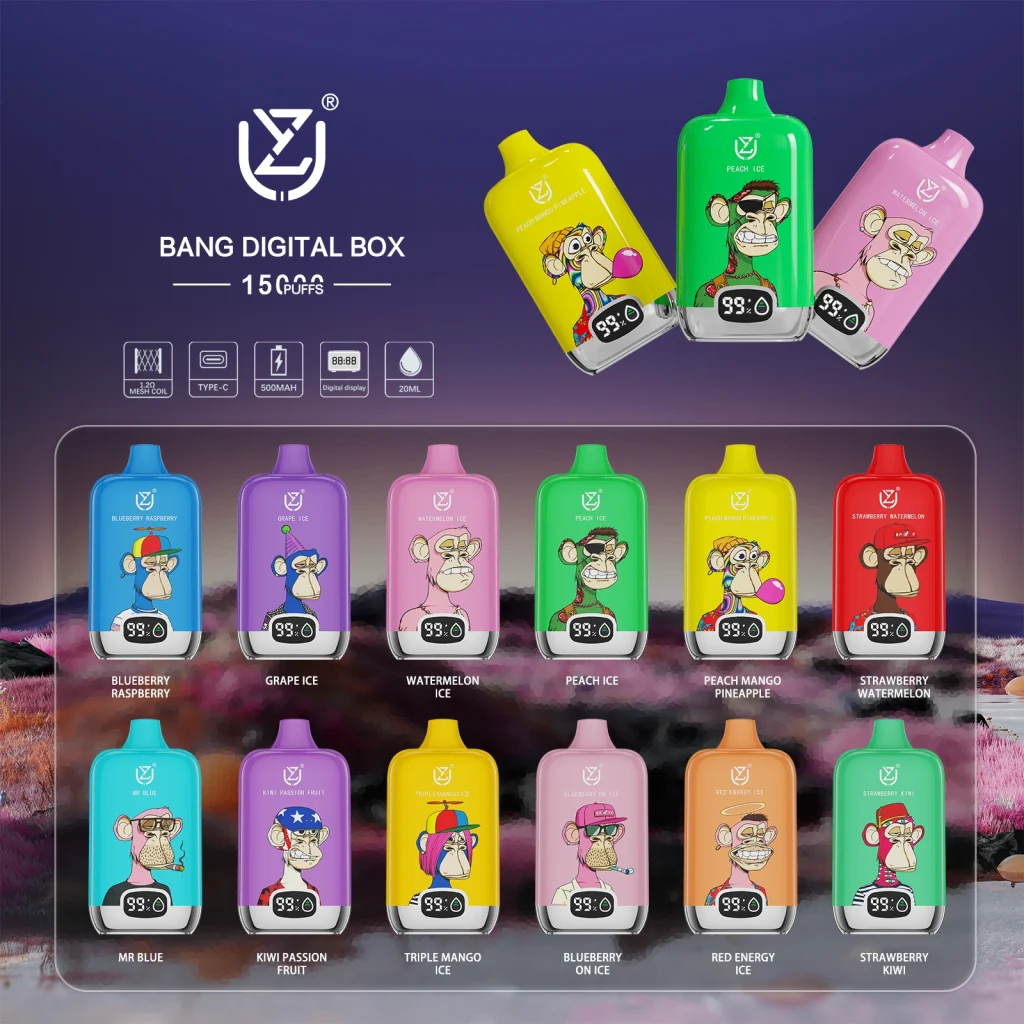 UZY Bang Digital 15000 vape flavor selection