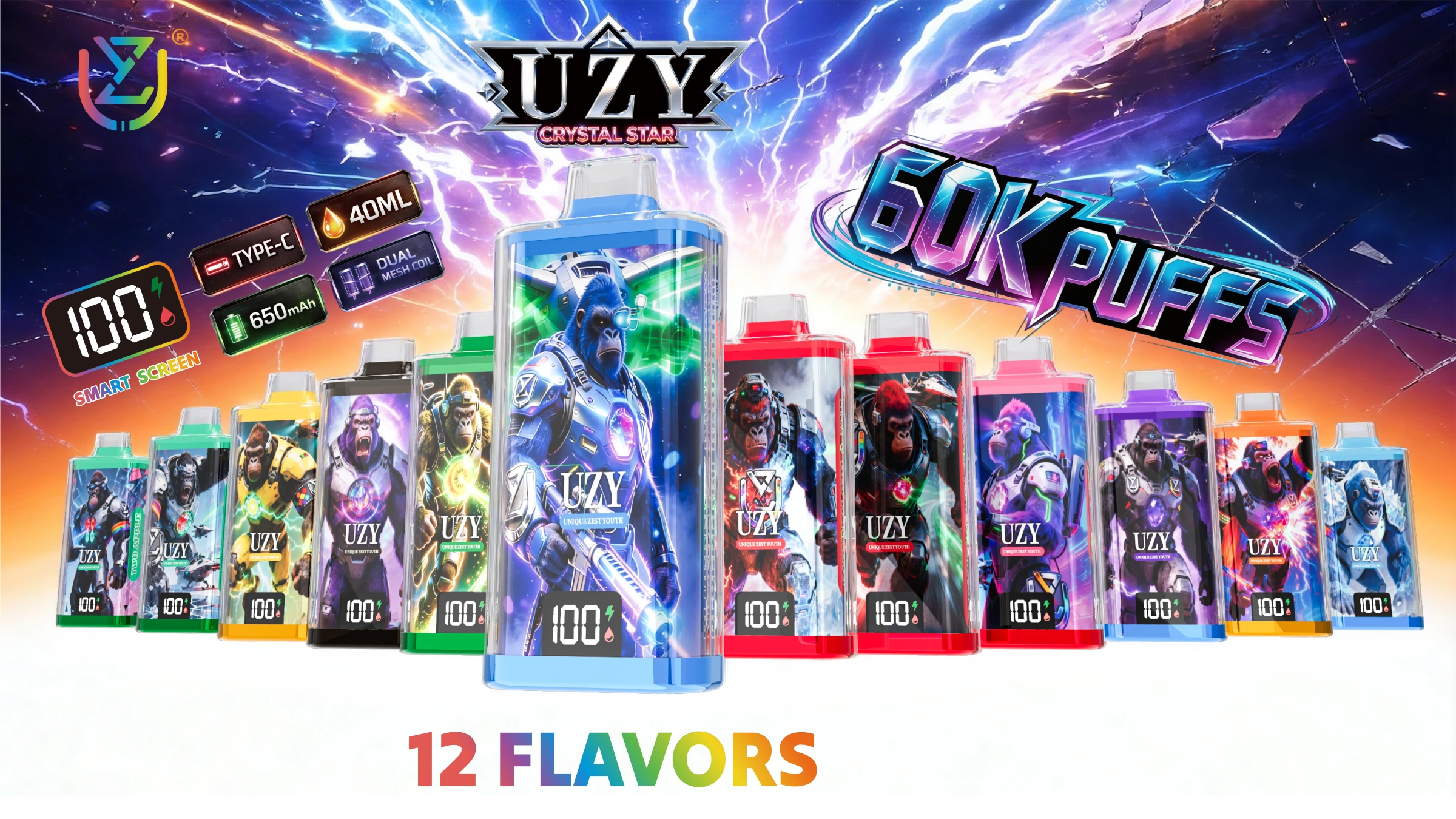 UZY Crystal Star 60K disposable vape promotional image