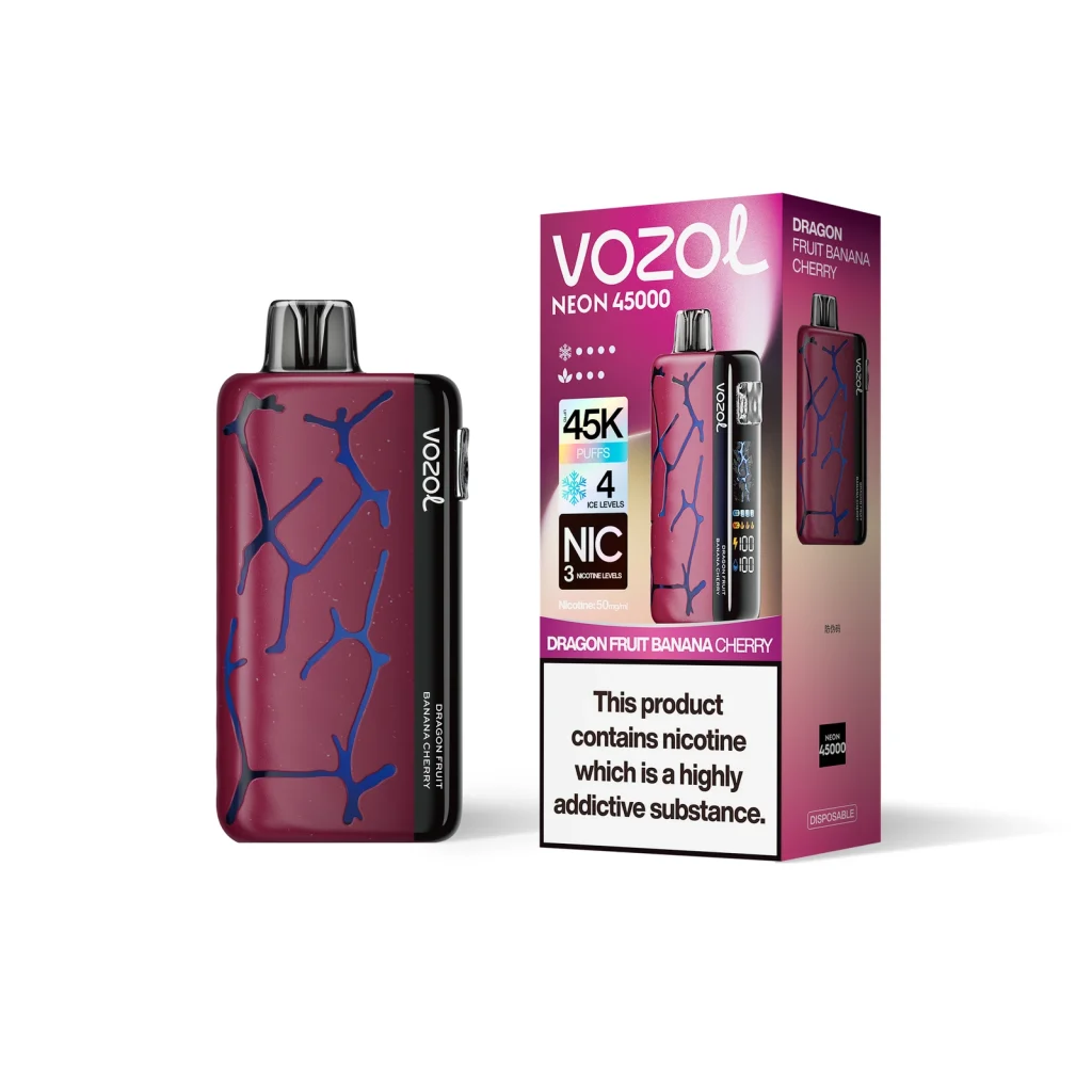 vozol neon 45k Dragon Fruit Banana Cherry flavor