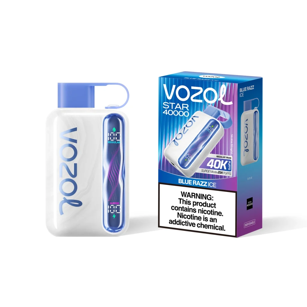 vozol star 40k Blue Razz Ice flavor