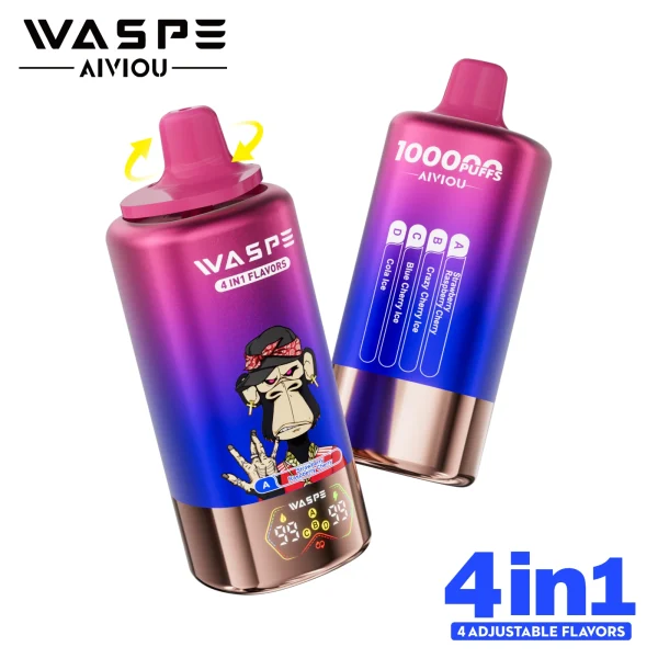 WASPE 100000 4 in 1 Red Bull Ice & Banana Ice & Pineapple Coconut Ice & Triple Mango Ice flavor