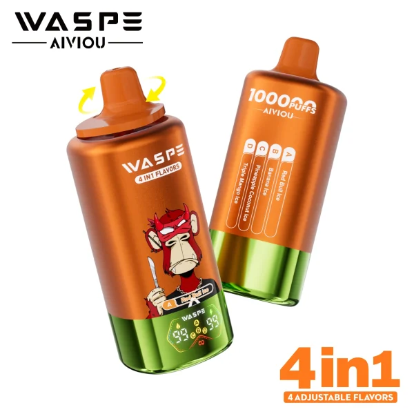 WASPE 100000 4 in 1 Strawberry Watermelon & Mr.Blue & Grape Ice & Rainbow Candy flavor