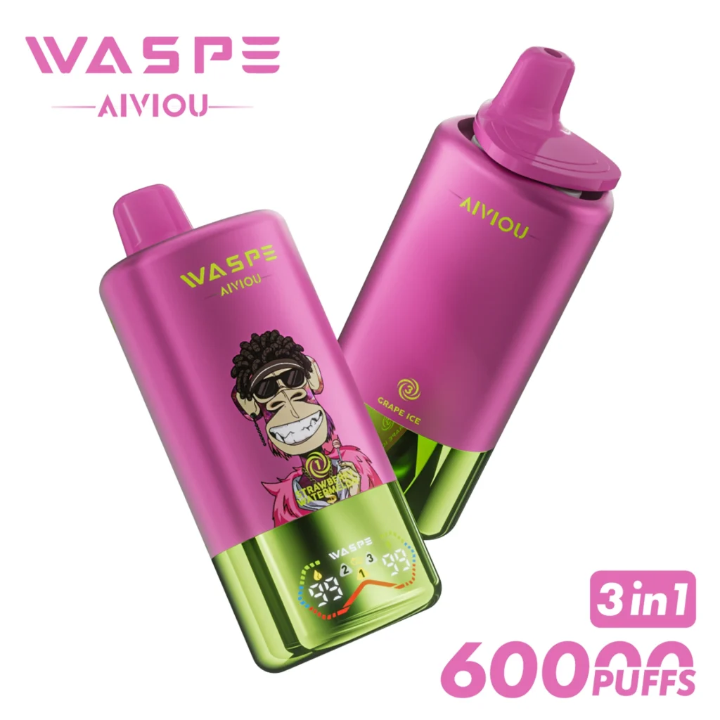 WASPE 60000 3 in 1 Strawberry Watermelon & Strawberry Raspberry Candy & Grape Ice flavor