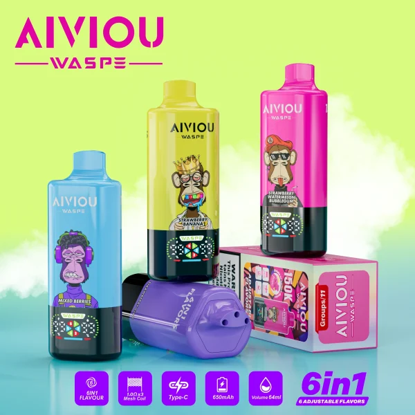 WASPE Aiviou 150K 6 in 1 disposable vape product image