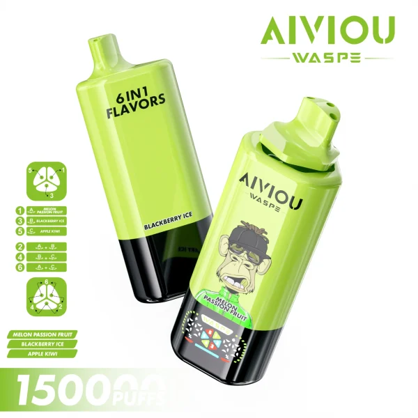 Melon Passion Fruit & Blackberry Ice & Apple Kiwi disposable vape flavor