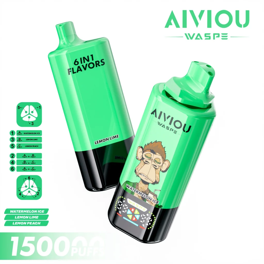 WASPE Aiviou 150K 6 in 1 Watermelon Ice & Lemon Lime & Lemon Peach flavor