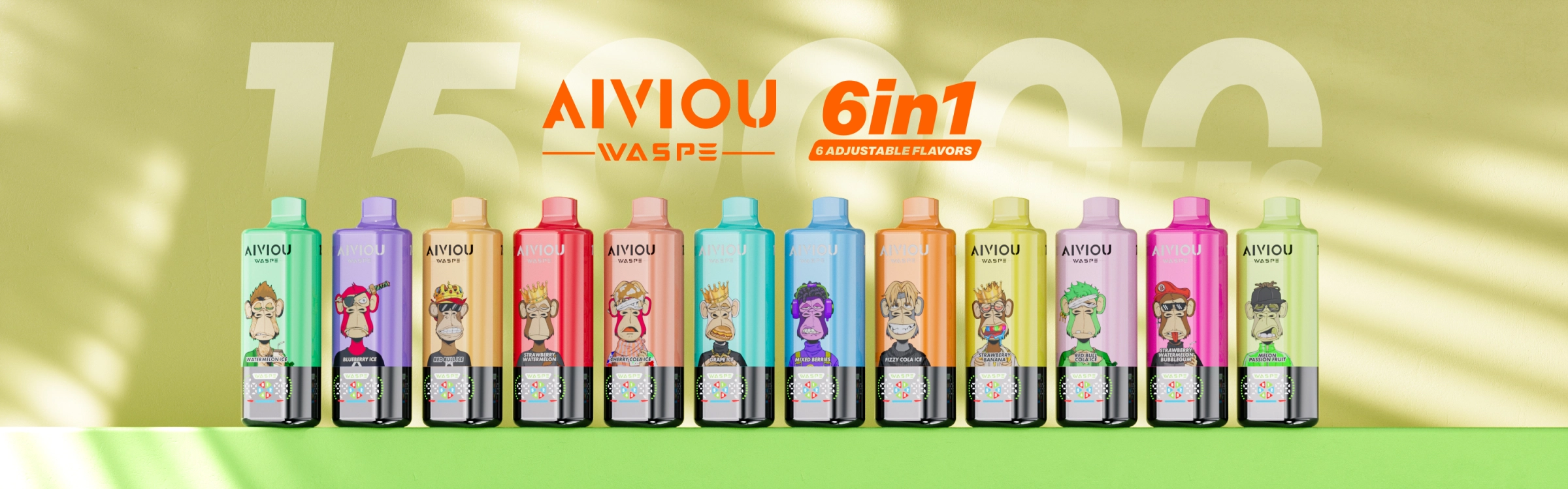 WASPE Aiviou 150K 6 in 1 disposable vape promotional image