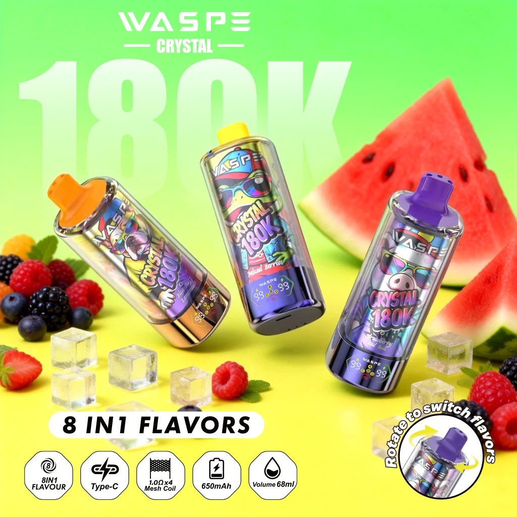 WASPE Crystal 180K 8 in 1 disposable vape product image