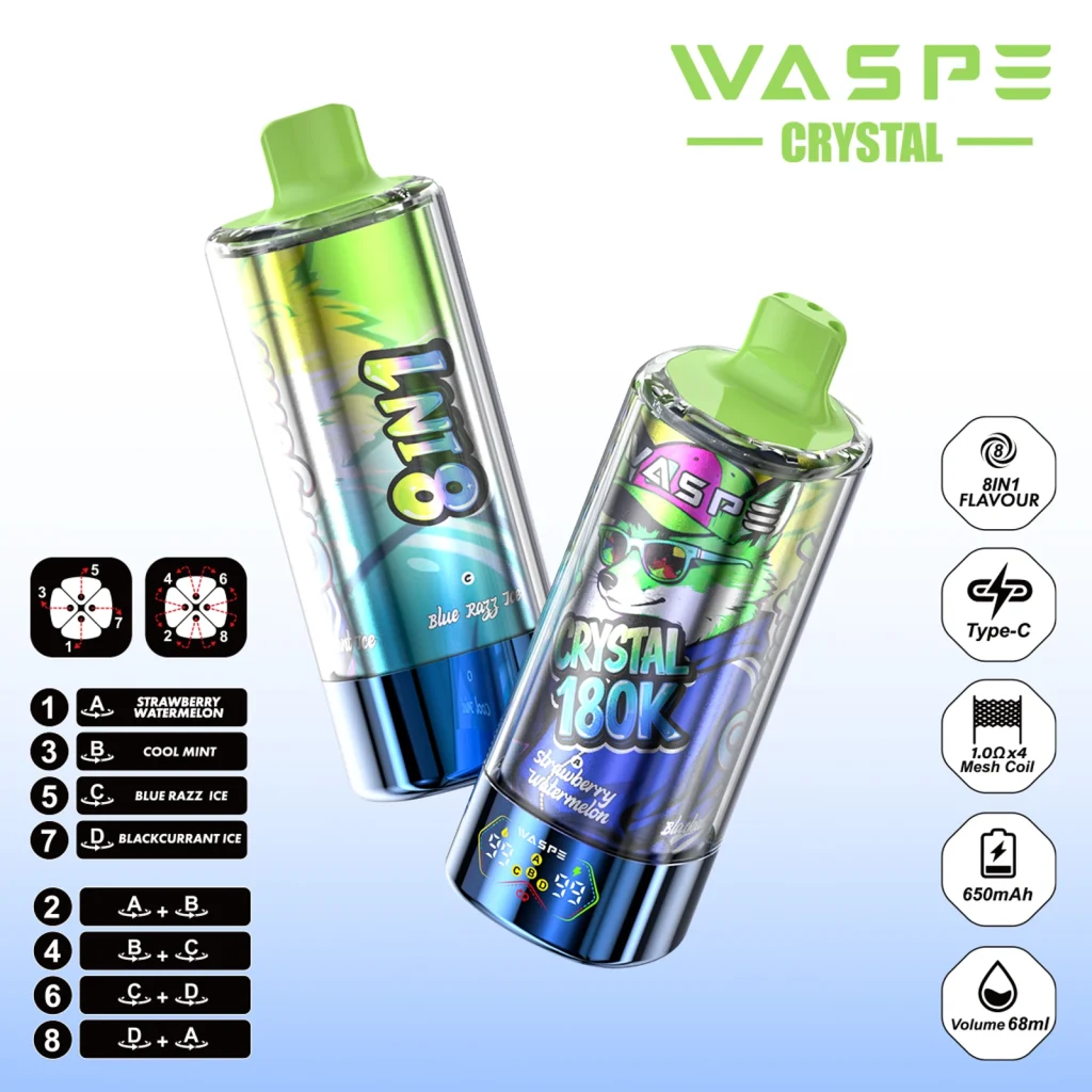 Strawberry Watermelon & Cool Mint & Blue Razz Ice & Blackcurrant Ice disposable vape flavor